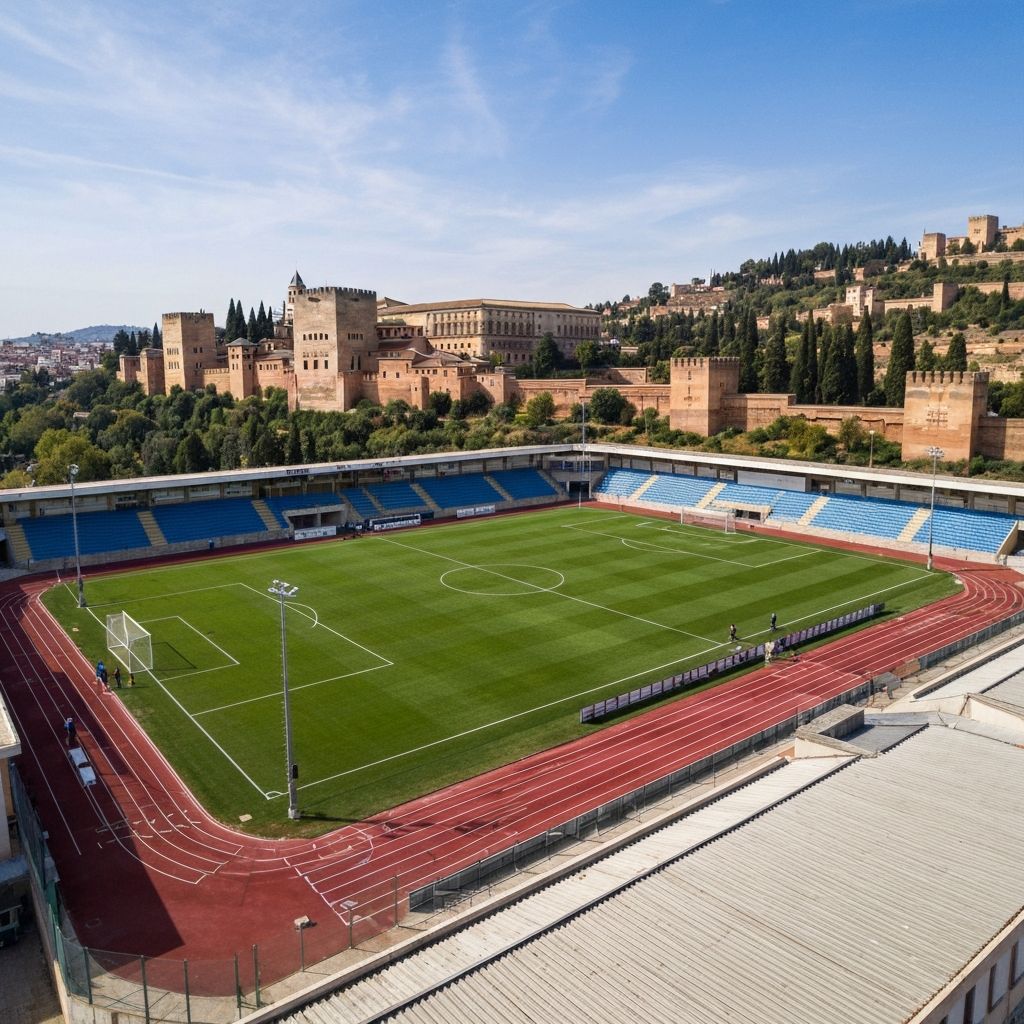 Instalaciones deportivas en Granada con la Alhambra de fondo